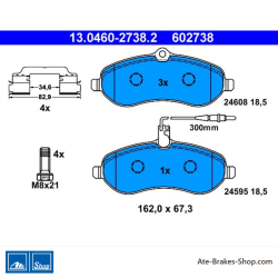 ATE originale Bremsbeläge (13046027382) für Citroën, Fiat, Peugeot, Toyota
