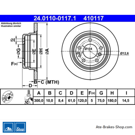 ATE Originele 2-delige remschijf (24011001171) voor BMW
