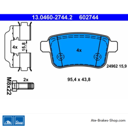 ATE pastillas de freno originales (13046027442) para Mercedes-Benz, Renault