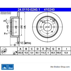 ATE Original-2-teilige Bremsscheibe (24011002401) für Mitsubishi