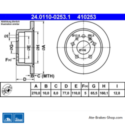 ATE Original 2 Pieces Brake Disk (24011002531) for Opel