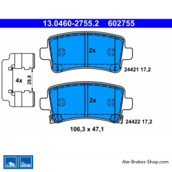 ATE originale Bremsbeläge (13046027552) für Chevrolet, Opel, Saab