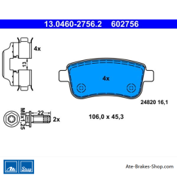 ATE original brake pads (13046027562) for Renault
