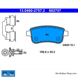 ATE originalen Bremsbelägen (13046027572) für Renault