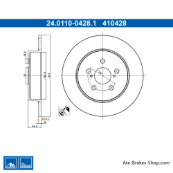 ATE Original zweiteilige Bremsscheibe (24011004281) für Mazda, Toyota