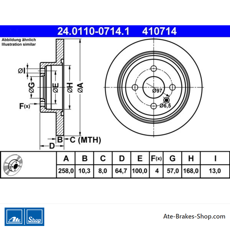 ATE Original 2 Pieces Brake Disk (24011007141) for Daewoo