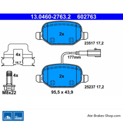 ATE original brake pads (13046027632) for Alfa Romeo