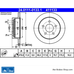 ATE Original-2-teilige Bremsscheibe (24011101331) für Chevrolet, Opel