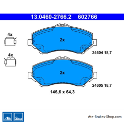 ATE originale Bremsbeläge (13046027662) für Chrysler, Fiat, Jeep