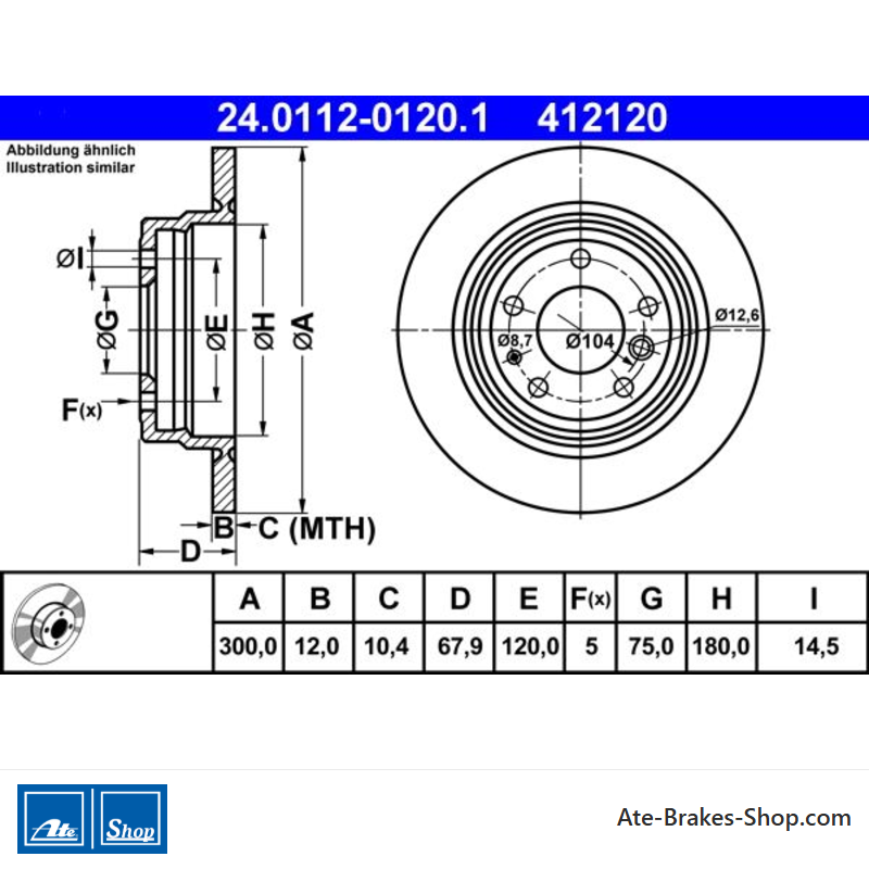 ATE Original 2 Pieces Brake Disk (24011201201) for BMW
