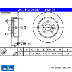 ATE Original 2 Pieces Brake Disk (24011201951) for Suzuki