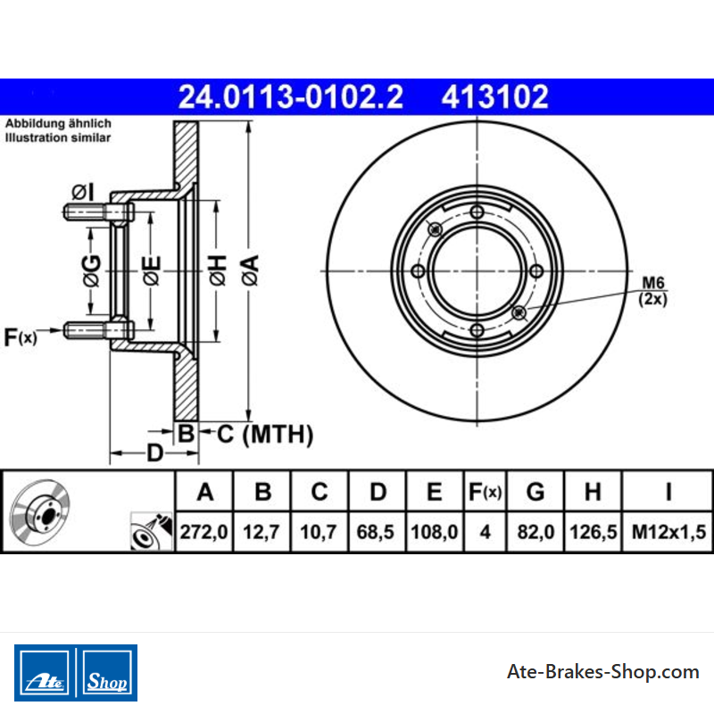 ATE Originale 2-teilige Bremsscheibe (24011301022) für Alfa Romeo