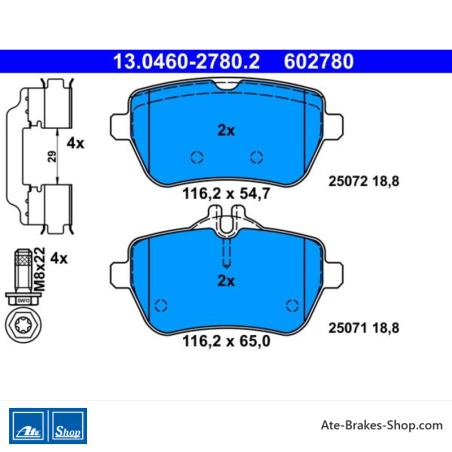 ATE pastillas de freno originales (13046027802) para Mercedes-Benz