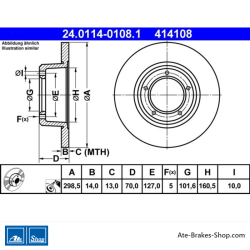 ATE Original 2 Pieces Brake Disk (24011401081) for Land Rover