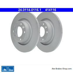 ATE Original 2 Pieces Brake Disk (24011401161) for Citroën, Fiat, Peugeot, Toyota