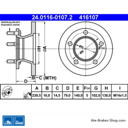 ATE Disco de freno original (24011601072) para Mercedes-Benz