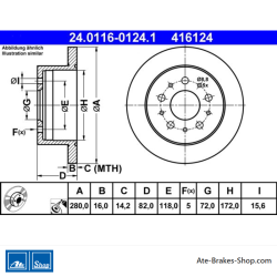 ATE Original 2 Pieces Brake Disk (24011601241) for Citroën, Fiat, Opel, Peugeot