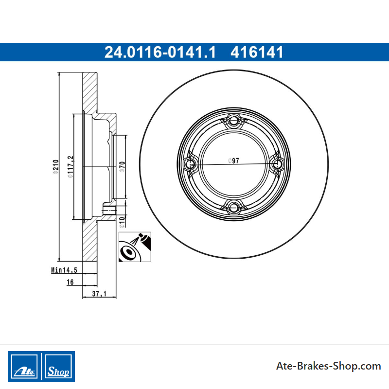 ATE Original-2-teilige Bremsscheibe (24011601411) für Piaggio