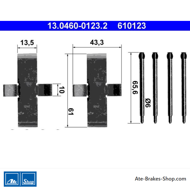 ATE Original brake pad accessories kit (13046001232) for BMW