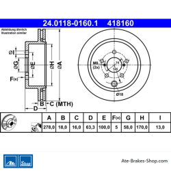 ATE Originale zweiteilige Bremsscheibe (24011801601) für Subaru
