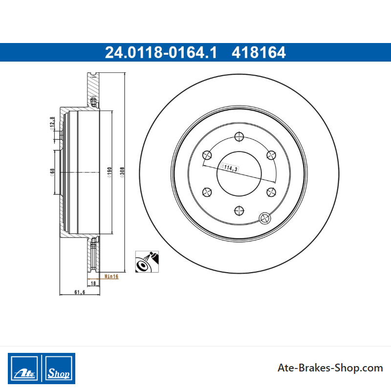 ATE Originale zweiteilige Bremsscheibe (24011801641) für Mercedes-Benz, Nissan, Renault