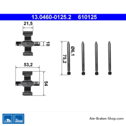 ATE Originales Bremsbelag-Zubehörset (13046001252) für BMW