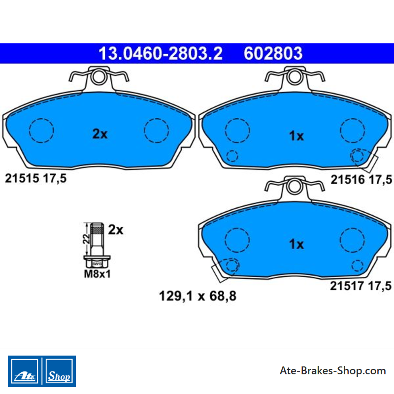 ATE pastillas de freno originales (13046028032) para Honda, MG, Rover