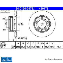 ATE Originale zweiteilige Bremsscheibe (24012001761) für Porsche