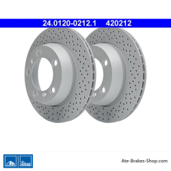 ATE Disco de freno original de 2 piezas (24012002121) para Porsche