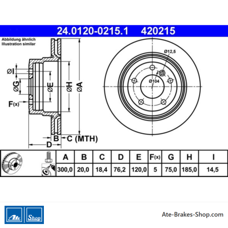 ATE Originele 2-delige remschijf (24012002151) voor BMW