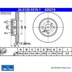 ATE Originele 2-delige remschijf (24012002191) voor Aston Martin, Toyota
