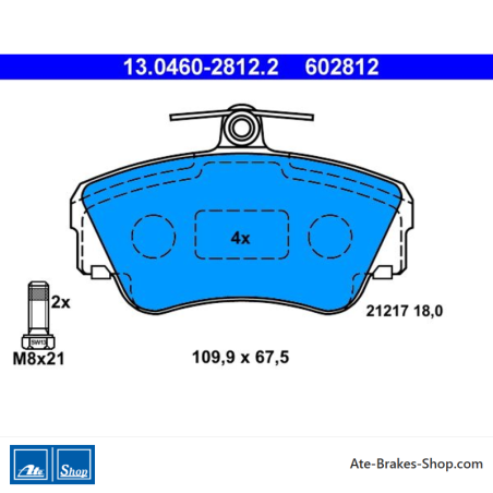 ATE originale Bremsbeläge (13046028122) für Volvo