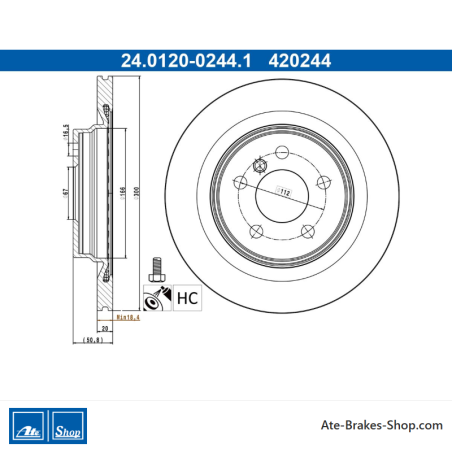 ATE Original 2 Pieces Brake Disk (24012002441) for BMW, Mini