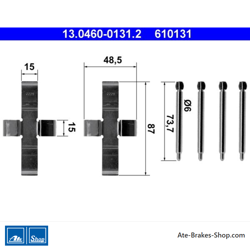 ATE Originales Bremsbelag-Zubehörset (13046001312) für Mercedes-Benz