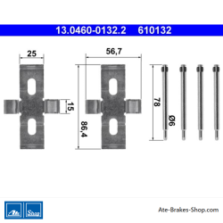 ATE Original brake pad accessories kit (13046001322) for Mercedes-Benz