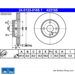 ATE Originale zweiteilige Bremsscheibe (24012201651) für Mazda