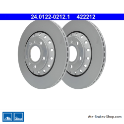 ATE Disque de frein original en 2 pièces (24012202121) pour Audi, Volkswagen (VW)