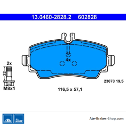 ATE original brake pads (13046028282) for Mercedes-Benz