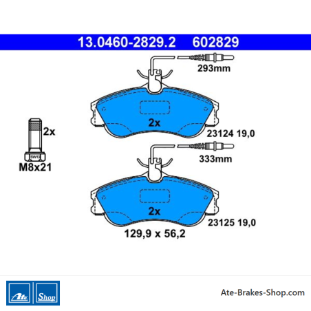 ATE original brake pads (13046028292) for Citroën, Peugeot