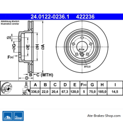 ATE Original Brake Disk (24012202361) for BMW