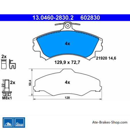 ATE originalen Bremsbelägen (13046028302) für Mitsubishi, Volvo