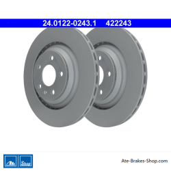 ATE Disco de freno original de 2 piezas (24012202431) para Audi