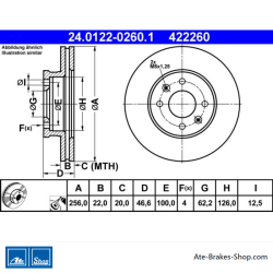 ATE Originale zweiteilige Bremsscheibe (24012202601) für Hyundai, Kia