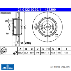 ATE Originale zweiteilige Bremsscheibe (24012202901) für Suzuki