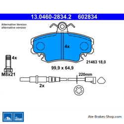 ATE originalen Bremsbeläge (13046028342) für Dacia, Renault
