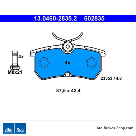 ATE originalen Bremsbelägen (13046028352) für Ford