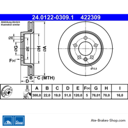 ATE Original 2 Pieces Brake Disk (24012203091) for MAN, Volkswagen (VW)
