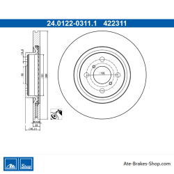 ATE Original 2 Pieces Brake Disk (24012203111) for Toyota