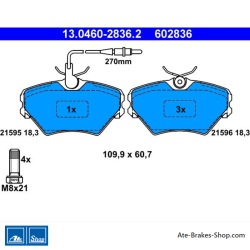 ATE original brake pads (13046028362) for Renault
