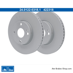 ATE Disco de freno original de 2 piezas (24012203181) para Mazda